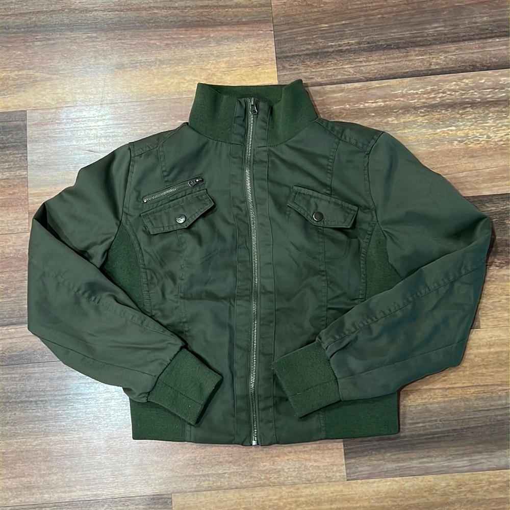 Miss London Zippered Green Jacket (Youth XL)